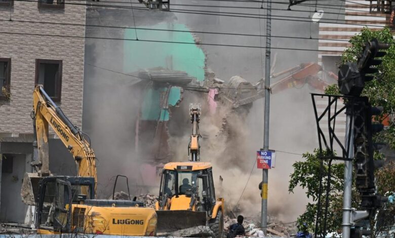Demolition drive in northwest Delhi's Shalimar Bagh to remove encroachments